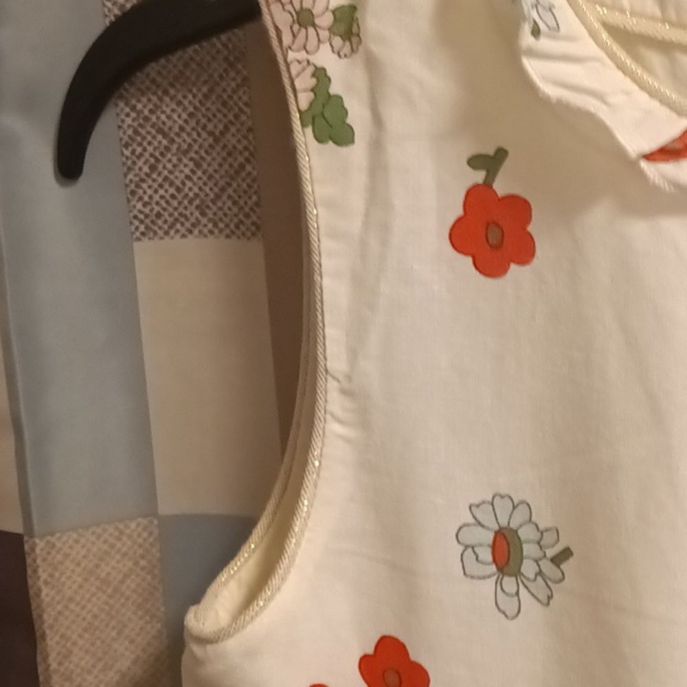 FINAL PRICE Mini Boden white multi-colored floral print dress - Picture 5 of 15